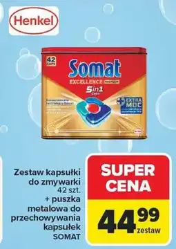 Carrefour Zestaw kapsułki do zmywarki + puszka metalowa do przechowywania kapsułek oferta