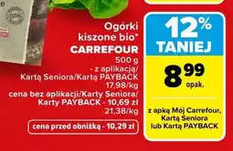 Carrefour Ogórki kiszone bio oferta