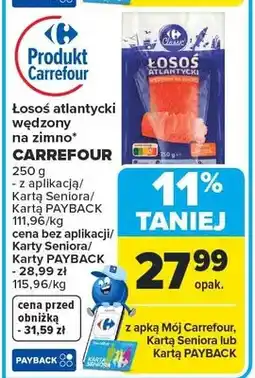 Carrefour Łosoś atlantycki wędzony na zimno oferta