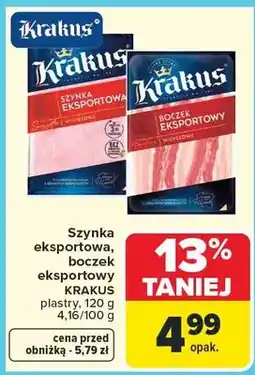 Carrefour Szynka eksportowa, boczek eksportowy oferta