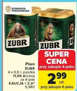 Carrefour Piwo Żubr puszka oferta