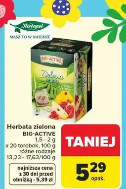Carrefour Herbata zielona Bio Active x 20 torebek, różne rodzaje oferta