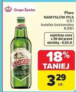 Carrefour Piwo Namysłów Pils butelka bezwzrotna oferta