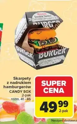 Carrefour Skarpety z nadrukiem hamburgerów Candy Sox oferta