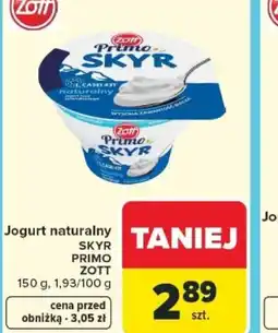 Carrefour Jogurt naturalny Zott Skyr Primo oferta