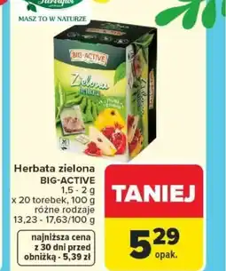 Carrefour Herbapol Herbata zielona BIG-ACTIVE oferta