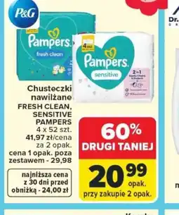 Carrefour Pampers chusteczki nawilżane oferta