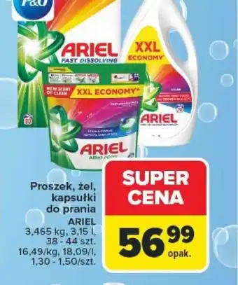 Carrefour Proszek, żel, kapsułki do prania Ariel oferta