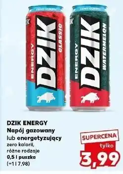 Kaufland Dzik Energy Napój gazowany lub energetyzujący zero kalorii, różne rodzaje oferta