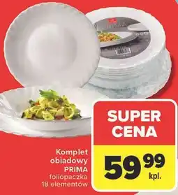 Carrefour Komplet obiadowy PRIMA foliopaczka 18 elementów oferta