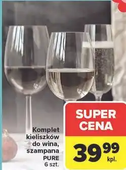 Carrefour Komplet kieliszków do wina, szampana PURE 6 szt oferta