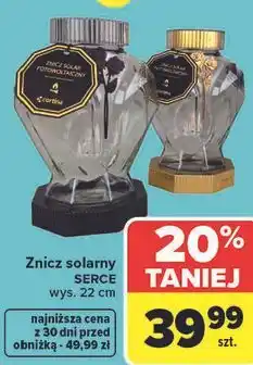 Carrefour Znicz solarny SERCE wys. 22 cm oferta