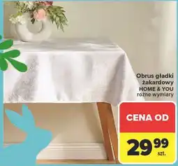 Carrefour Obrus gładki żakardowy HOME & YOU różne wymiary oferta