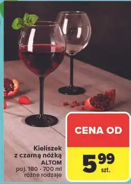 Carrefour Kieliszek z czarną nóżką ALTOM poj. 180 - 700 ml różne rodzaje oferta