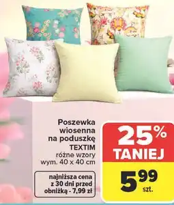 Carrefour Poszewka wiosenna na poduszkę TEXTIM oferta