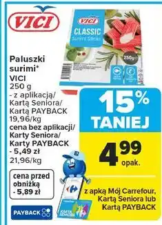 Carrefour Paluszki surimi VICI Classic oferta
