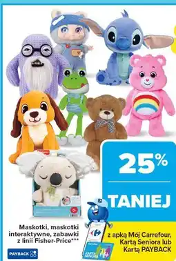 Carrefour Maskotki, maskotki interaktywne, zabawki z linii Fisher-Price oferta
