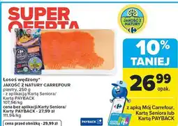 Carrefour Łosoś wędzony JAKOŚĆ Z NATURY CARREFOUR plastry oferta
