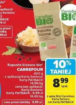 Carrefour Kapusta kiszona bio Carrefour Bio oferta