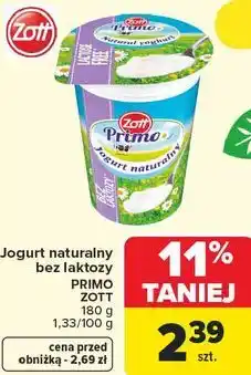 Carrefour Jogurt naturalny bez laktozy Primo Zott oferta