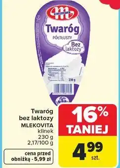 Carrefour Twaróg bez laktozy Mlekovita klinek oferta
