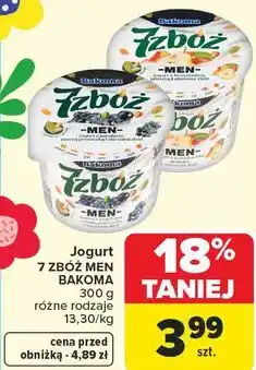 Carrefour Jogurt 7 zbóż MEN Bakoma oferta