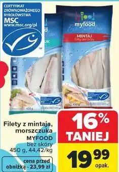 Carrefour Filety z mintaja, morszczuka MYFOOD oferta