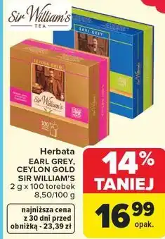 Carrefour Herbata Earl Grey, Ceylon Gold Sir William's oferta