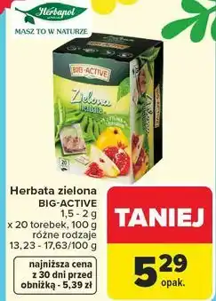 Carrefour Herbata zielona Big-Active oferta