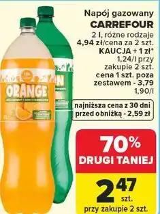 Carrefour Napój gazowany CARREFOUR oferta