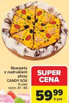 Carrefour Skarpety z nadrukiem pizzy CANDY SOX 6-pak oferta