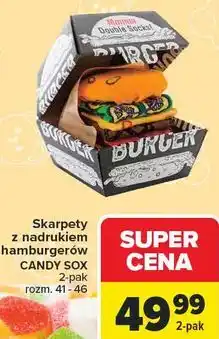 Carrefour Skarpety z nadrukiem hamburgerów CANDY SOX 2-pak oferta
