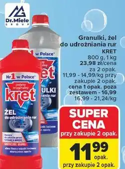 Carrefour Granulki, żel do udrożniania rur Kret oferta