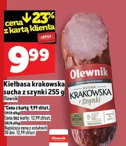 Topaz Kiełbasa krakowska sucha z szynki oferta