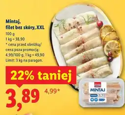Lidl Filet mintaj bez skóry, XXL oferta
