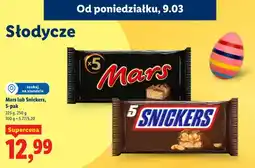 Lidl Baton Mars lub Snickers, 5-pak oferta