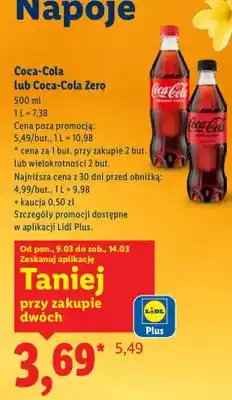 Lidl Napój Coca-Cola lub Coca-Cola Zero oferta