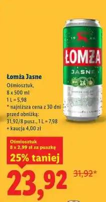 Lidl Piwo Łomża Jasne ośmiosztak oferta