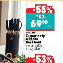 Biedronka Zestaw noży w bloku Rose Gold oferta