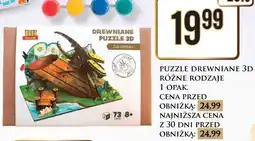 Dino PUZZLE DREWNIANE 3D RÓŻNE RODZAJE 1 OPAK oferta