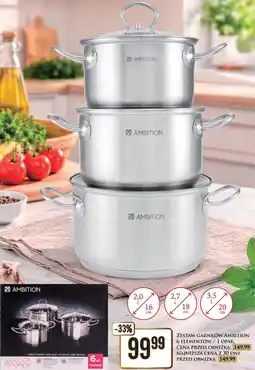 Dino Zestaw garnków Ambition Vareno 6 elementów oferta