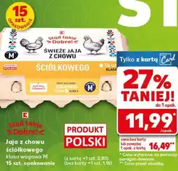 Kaufland Jaja z chowu ściółkowego klasa wagowa M 15 szt. opakowanie oferta