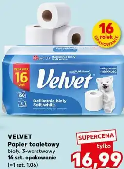 Kaufland Velvet Papier toaletowy biały, 3-warstwowy oferta