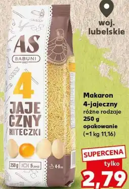 Kaufland Makaron 4-jajeczny różne rodzaje AS Babuni oferta
