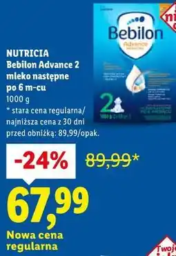 Lidl Bebilon Advance 2 mleko następne po 6 m-cu oferta