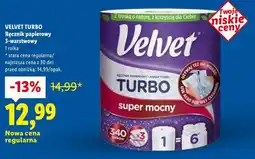Lidl VELVET TURBO Ręcznik papierowy 3-warstwowy 1 rolka oferta