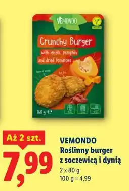 Lidl VEMONDO Roślinny burger z soczewicą i dynią oferta