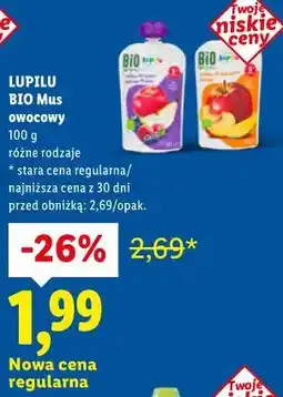 Lidl Lupilu BIO Mus owocowy oferta