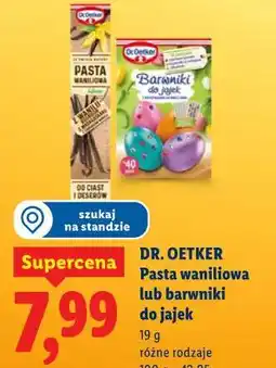 Lidl DR. OETKER Pasta waniliowa lub barwniki do jajek oferta