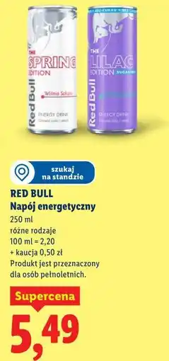 Lidl RED BULL Napój energetyczny 250 ml (różne rodzaje) oferta